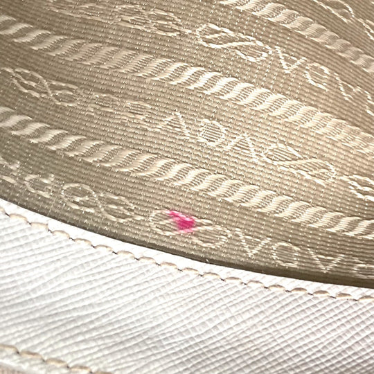 PRADA Handbag BL0837 Safiano leather white Triangle logo plate SAFFIANO LUX Women Used Authentic