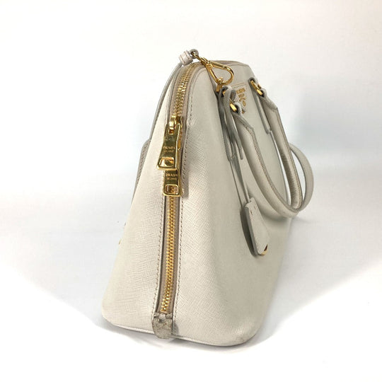 PRADA Handbag BL0837 Safiano leather white Triangle logo plate SAFFIANO LUX Women Used Authentic