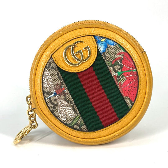 GUCCI Coin case 574840 GG Supreme Canvas yellow GG Marmont Sherry line Women Used Authentic