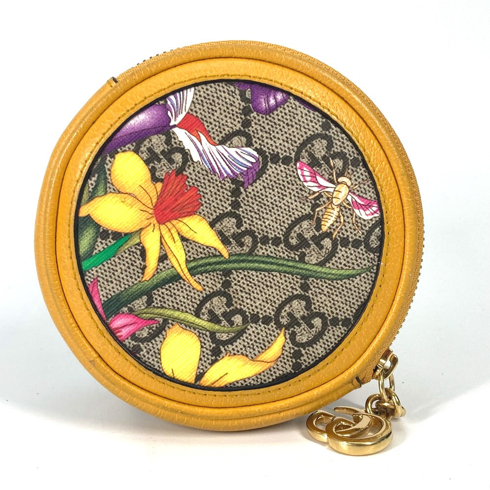 GUCCI Coin case 574840 GG Supreme Canvas yellow GG Marmont Sherry line Women Used Authentic