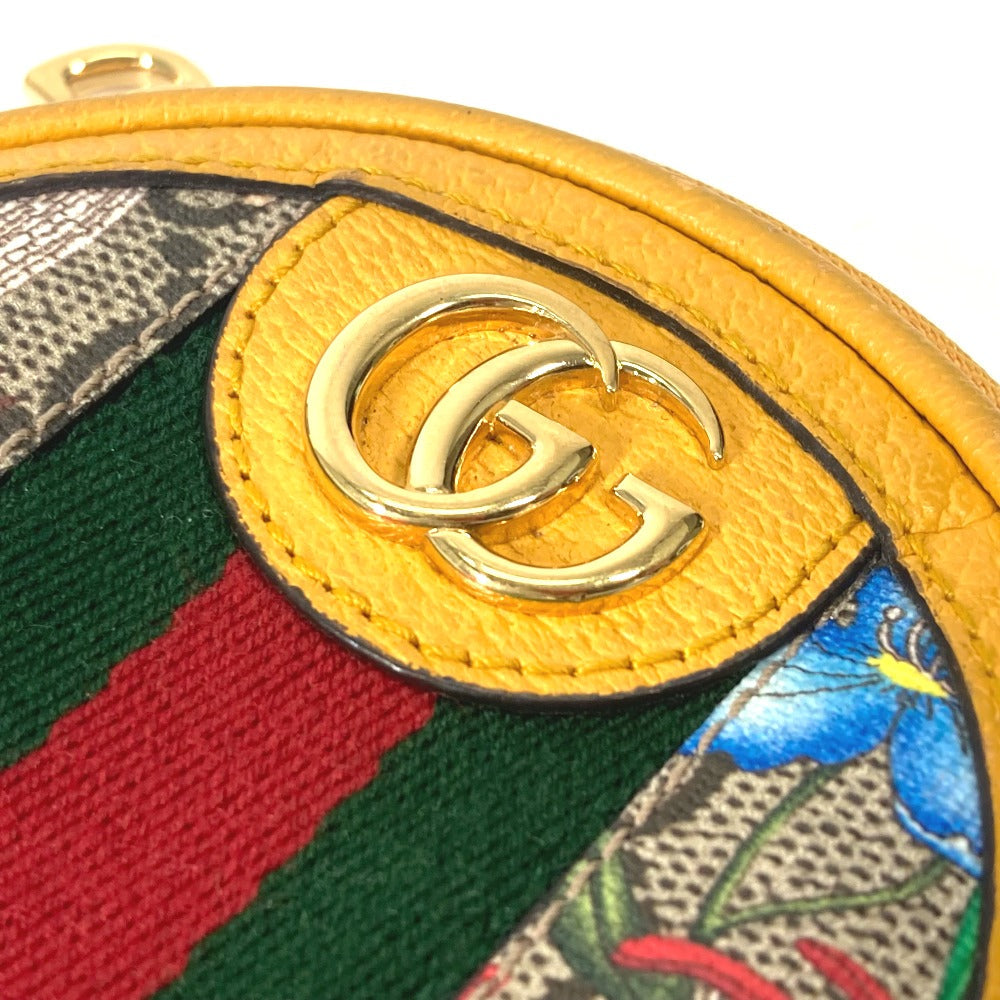 GUCCI Coin case 574840 GG Supreme Canvas yellow GG Marmont Sherry line Women Used Authentic