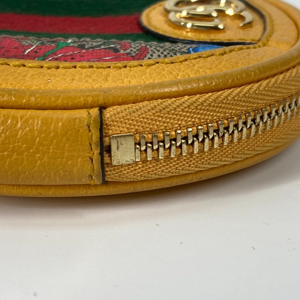 GUCCI Coin case 574840 GG Supreme Canvas yellow GG Marmont Sherry line Women Used Authentic