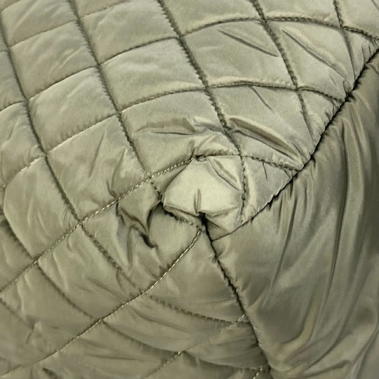 CHANEL Tote Bag A48611 Nylon khaki quilted shawl Cococoon Women Used Authentic