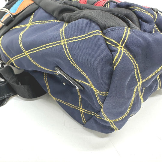 PRADA Backpack Nylon / leather multicolor Quilting Multi