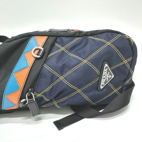 PRADA Backpack Nylon / leather multicolor Quilting Multi