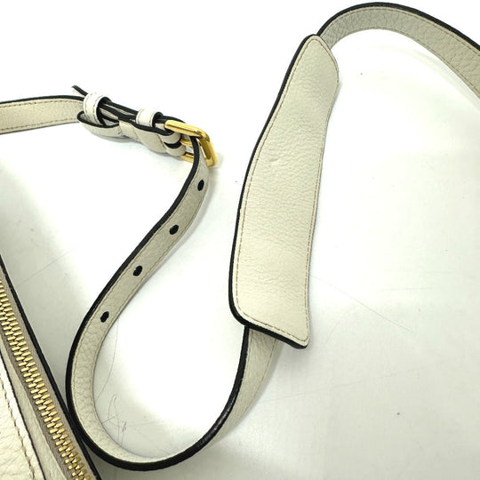 PRADA Shoulder Bag leather white logo