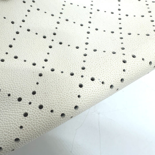 CHANEL Tote Bag Soft caviar skin white COCO Mark CC Charm Matelasse punching