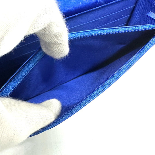 CHANEL Shoulder Bag Patent leather gunmetal blue Long Wallet Purse Bag Chain Bag Boy Chanel CC COCO Mark