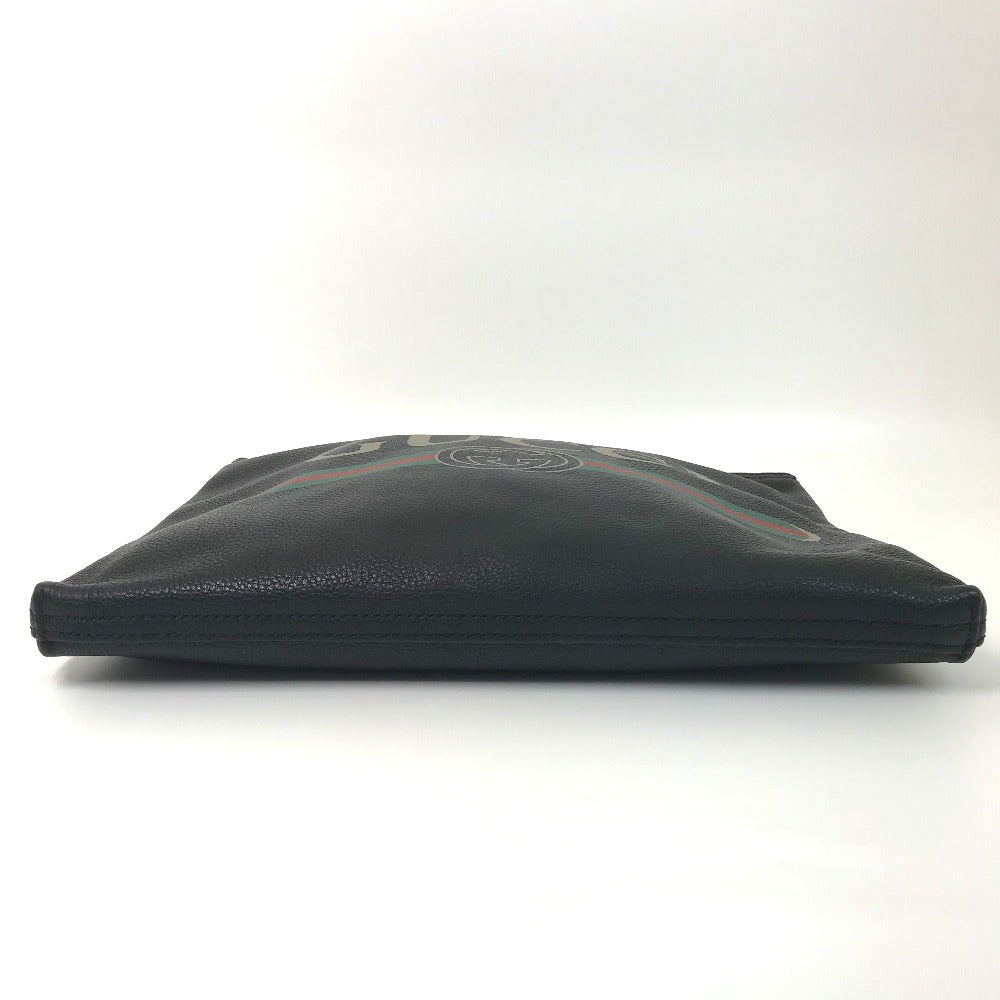 GUCCI Clutch bag 500981 leather black Bag logo mens Used Authentic