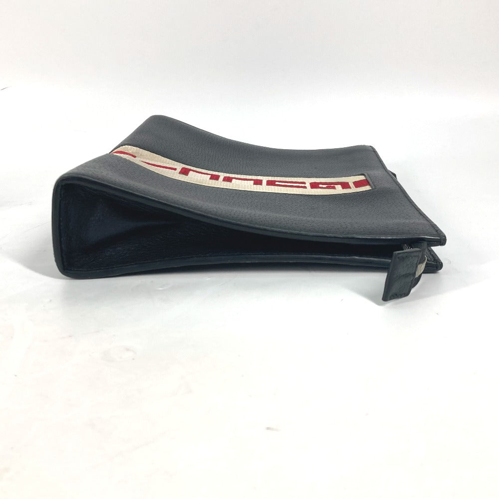 GUCCI Clutch bag 475316 leather black pouch bag web stripe logo mens Used Authentic