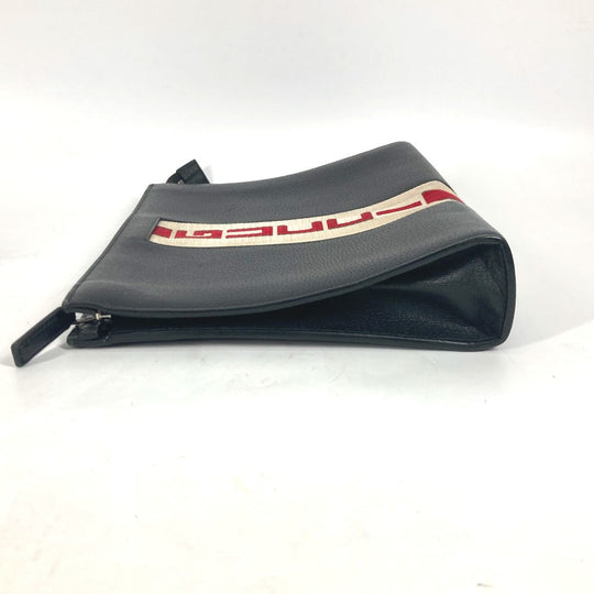 GUCCI Clutch bag 475316 leather black pouch bag web stripe logo mens Used Authentic
