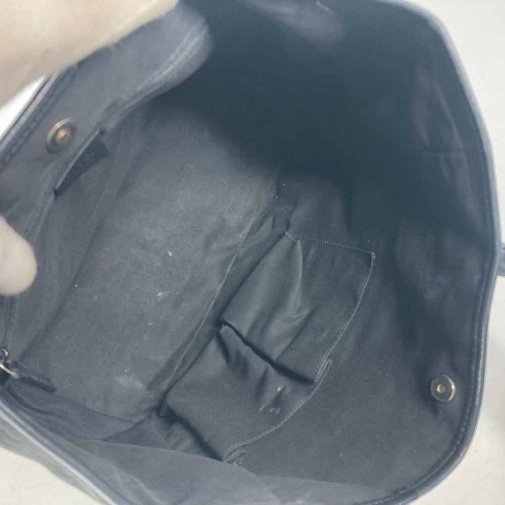 GUCCI Shoulder Bag 169946 GG canvas / leather black GG New Brit Tote Bag Women Used Authentic