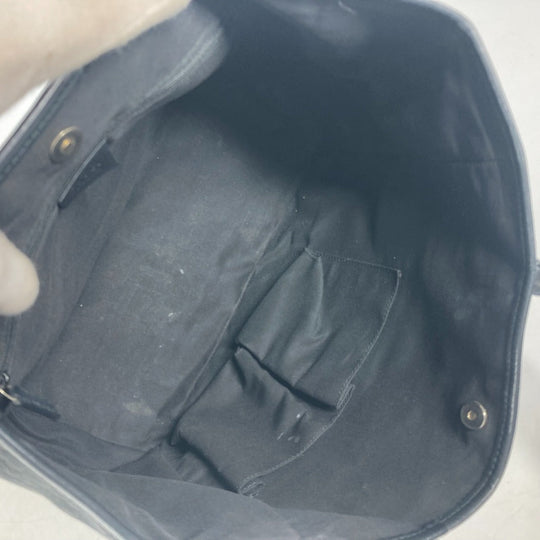 GUCCI Shoulder Bag 169946 GG canvas / leather black GG New Brit Tote Bag Women Used Authentic