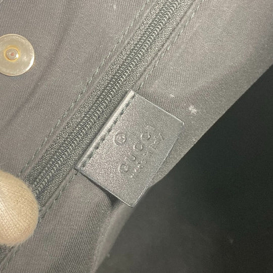 GUCCI Shoulder Bag 169946 GG canvas / leather black GG New Brit Tote Bag Women Used Authentic