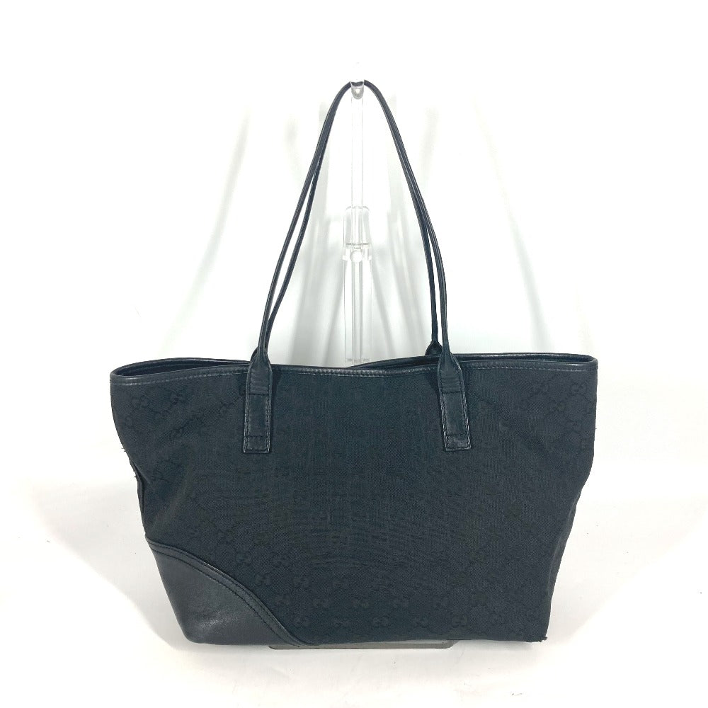 GUCCI Shoulder Bag 169946 GG canvas / leather black GG New Brit Tote Bag Women Used Authentic