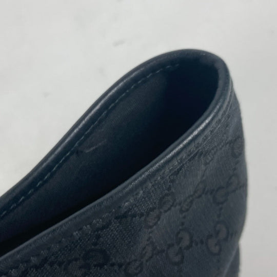 GUCCI Shoulder Bag 169946 GG canvas / leather black GG New Brit Tote Bag Women Used Authentic