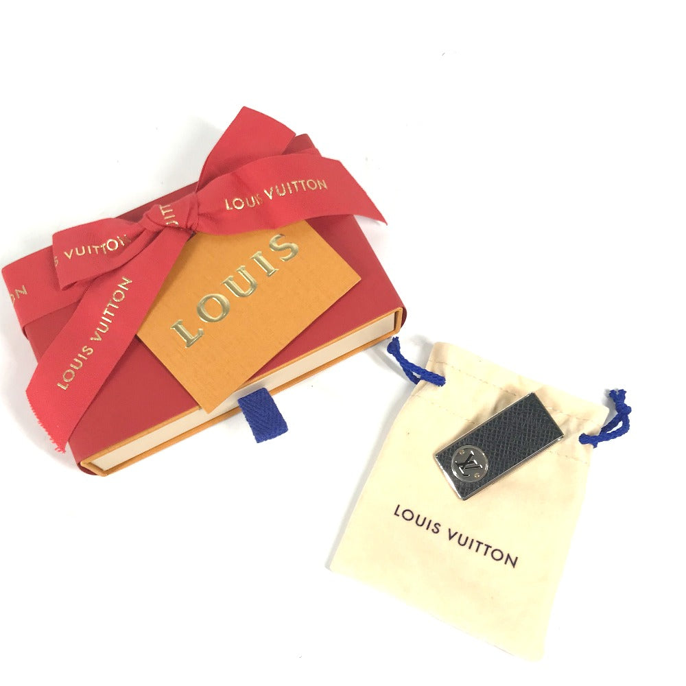 LOUIS VUITTON Money clip M00271 metal black Taiga logo