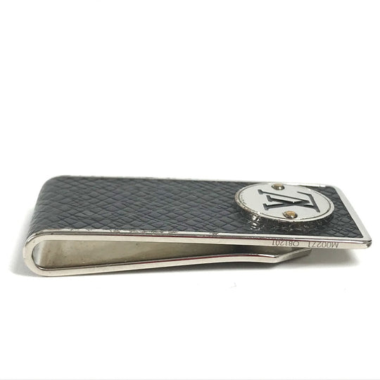 LOUIS VUITTON Money clip M00271 metal black Taiga logo