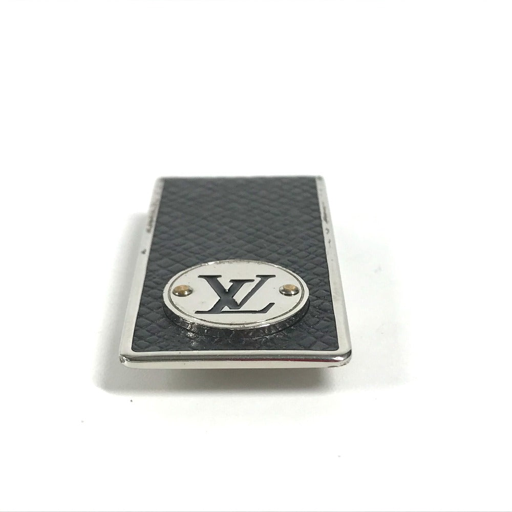 LOUIS VUITTON Money clip M00271 metal black Taiga logo