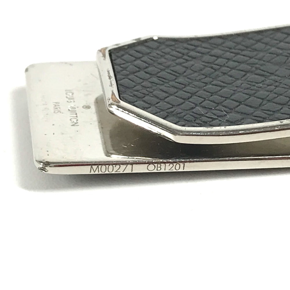 LOUIS VUITTON Money clip M00271 metal black Taiga logo