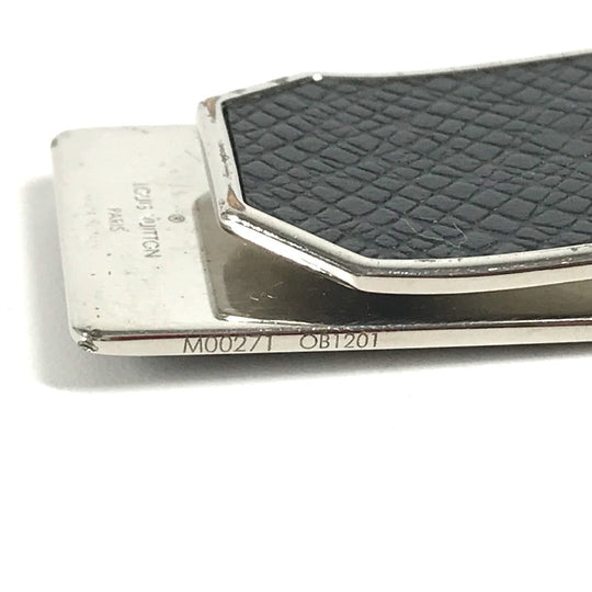 LOUIS VUITTON Money clip M00271 metal black Taiga logo