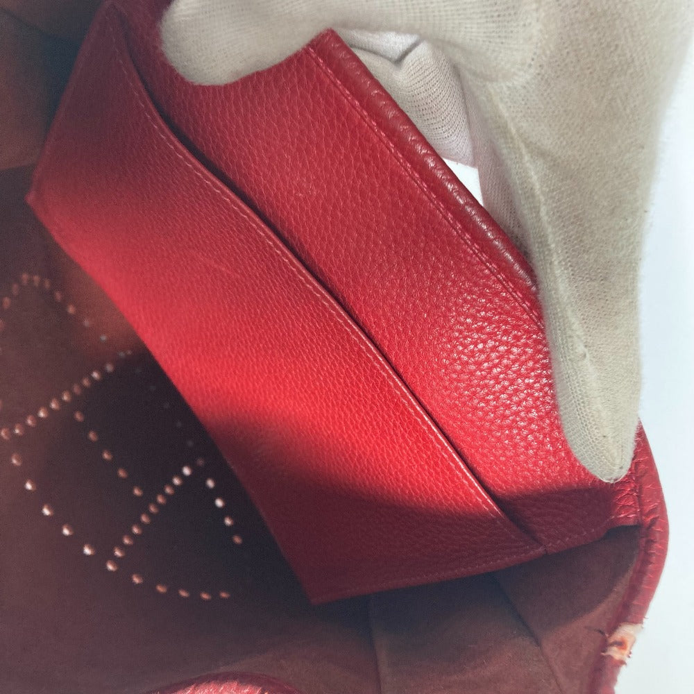 HERMES Shoulder Bag Taurillon Clemence Red Evelyn 1 PM