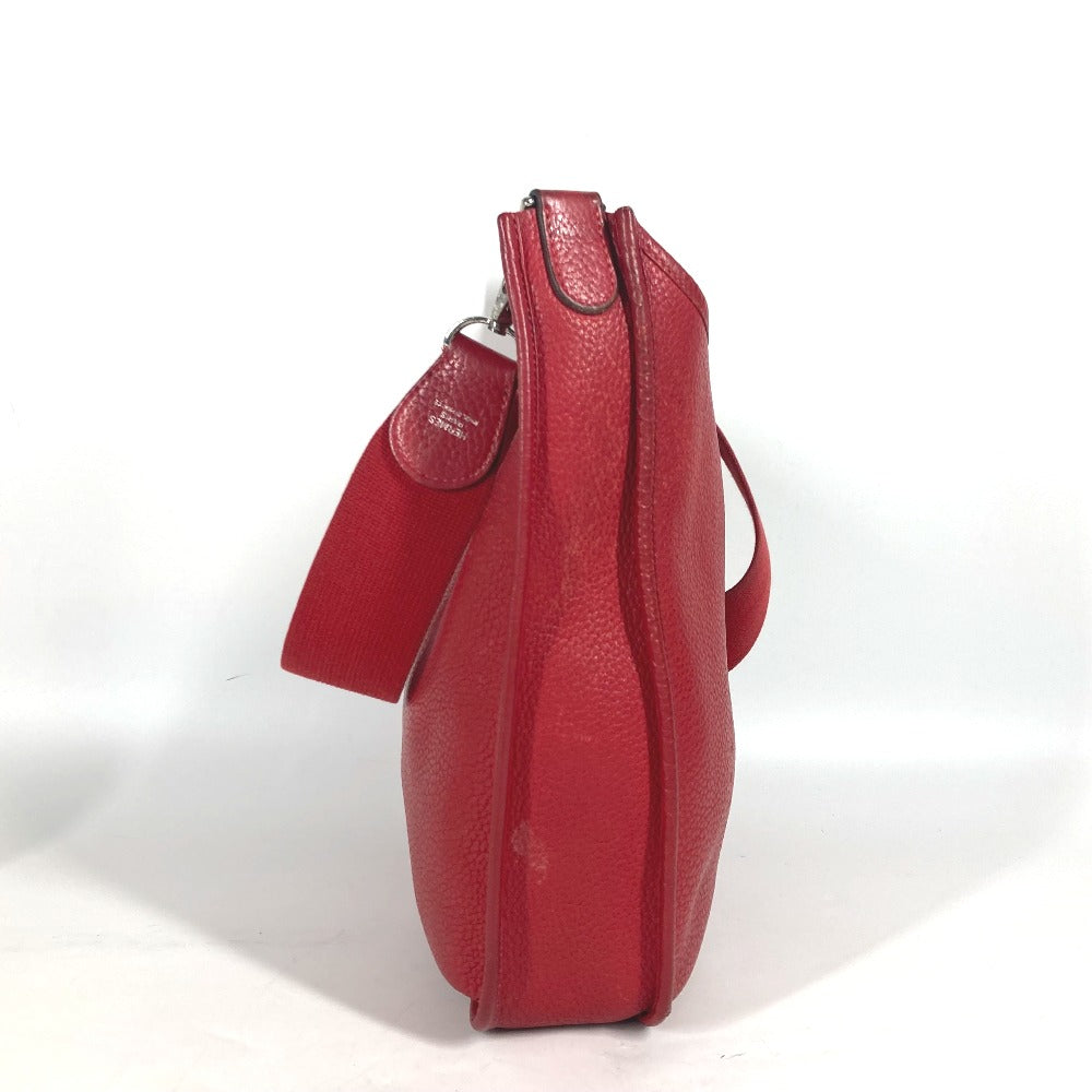 HERMES Shoulder Bag Taurillon Clemence Red Evelyn 1 PM