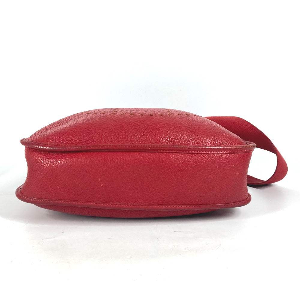 HERMES Shoulder Bag Taurillon Clemence Red Evelyn 1 PM