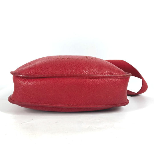 HERMES Shoulder Bag Taurillon Clemence Red Evelyn 1 PM