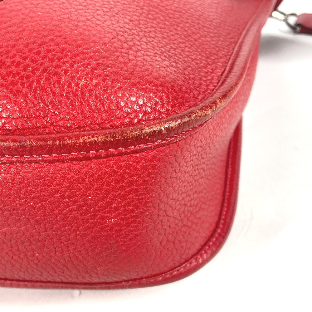 HERMES Shoulder Bag Taurillon Clemence Red Evelyn 1 PM