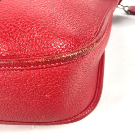 HERMES Shoulder Bag Taurillon Clemence Red Evelyn 1 PM