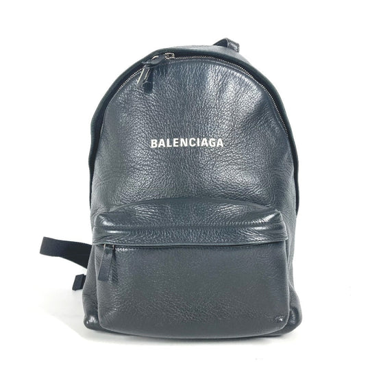 BALENCIAGA Backpack 552379 leather black Everyday logo mens Used Authentic