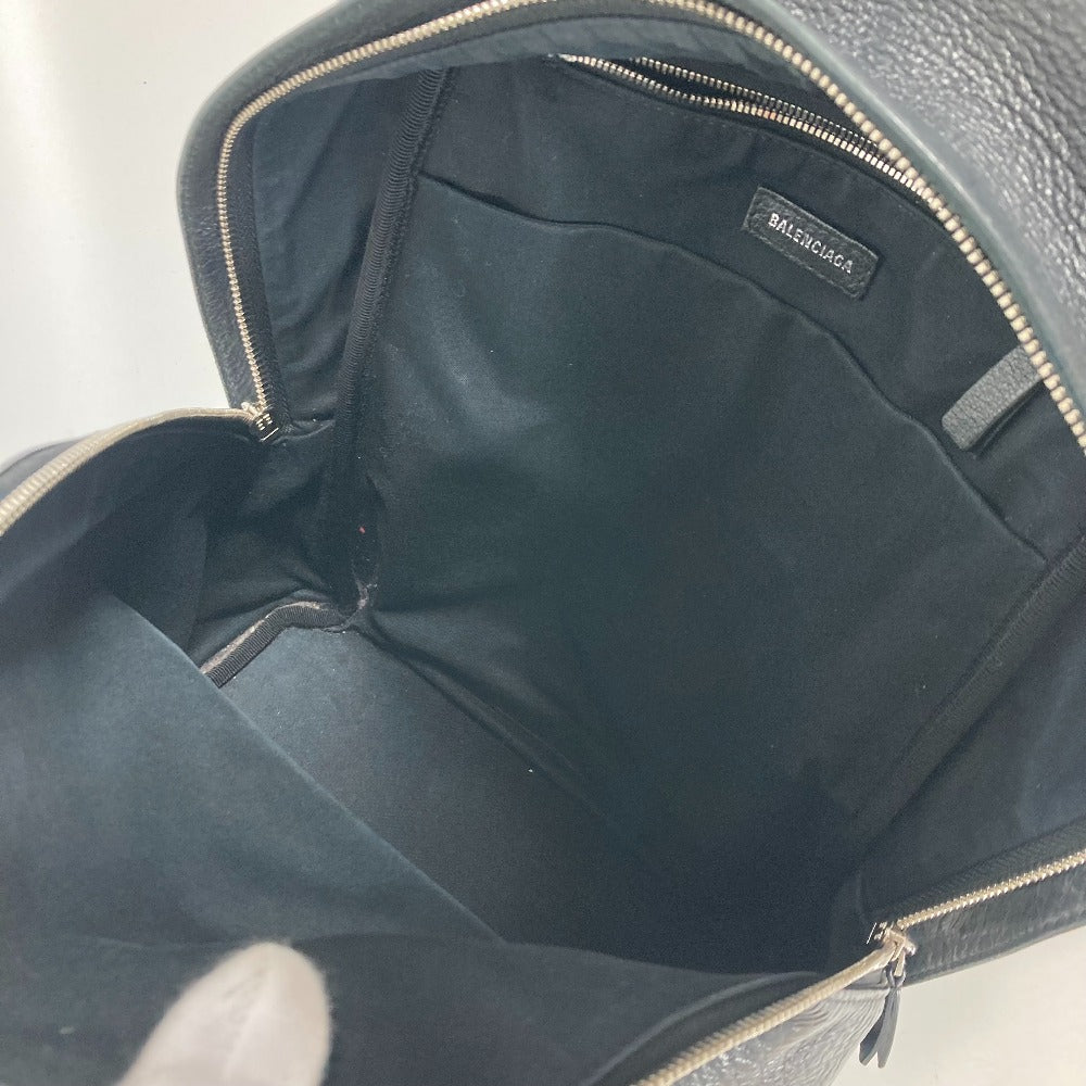 BALENCIAGA Backpack 552379 leather black Everyday logo mens Used Authentic