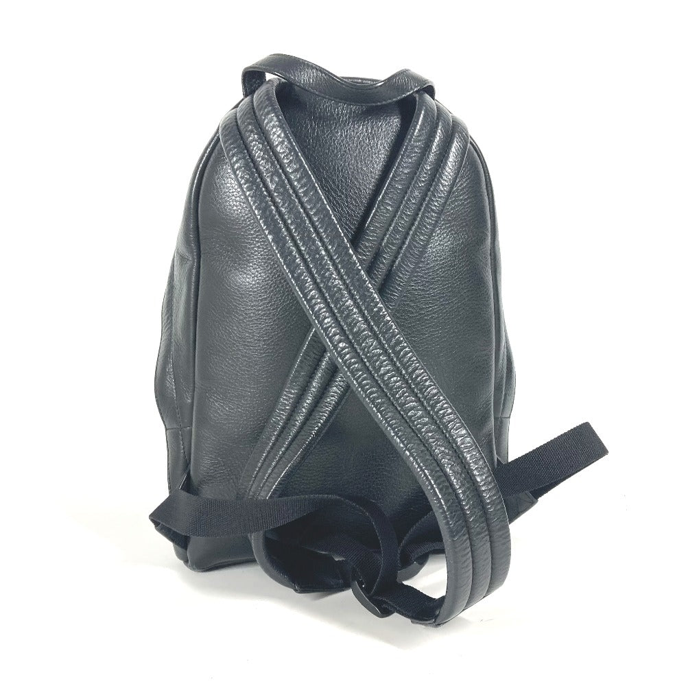BALENCIAGA Backpack 552379 leather black Everyday logo mens Used Authentic
