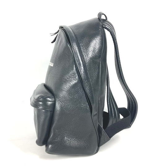 BALENCIAGA Backpack 552379 leather black Everyday logo mens Used Authentic