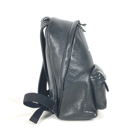 BALENCIAGA Backpack 552379 leather black Everyday logo mens Used Authentic