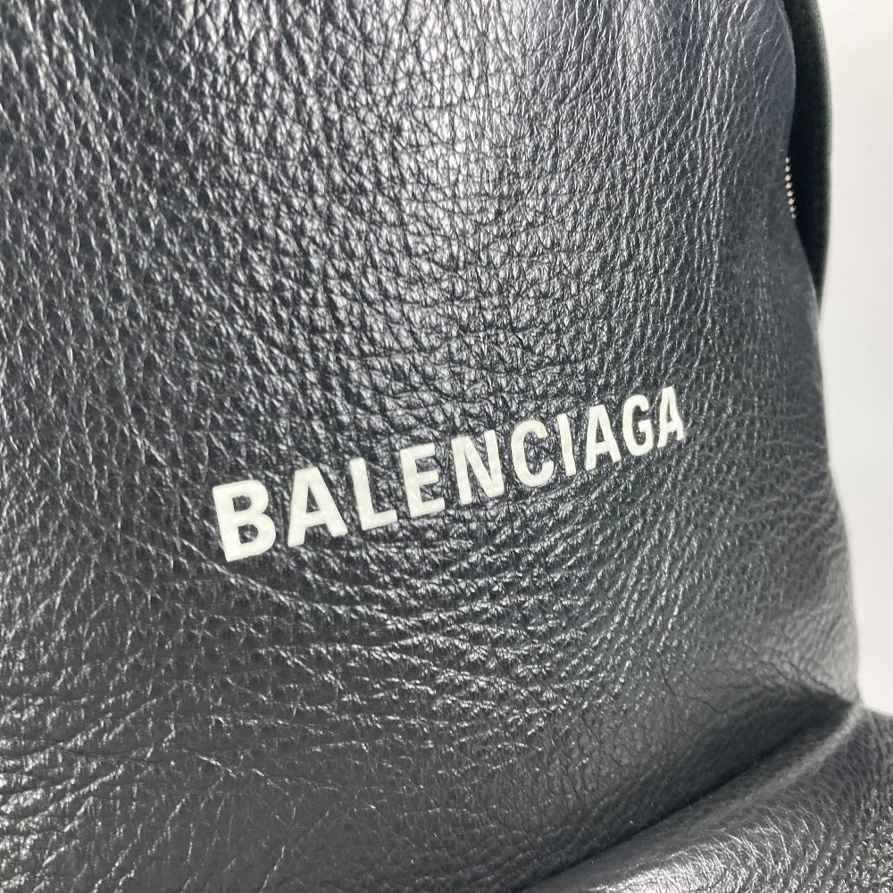 BALENCIAGA Backpack 552379 leather black Everyday logo mens Used Authentic
