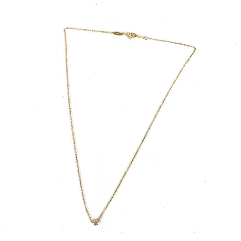 TIFFANY&Co. Necklace Au750 gold 1P By the Yard Single Diamond Women Used Authentic