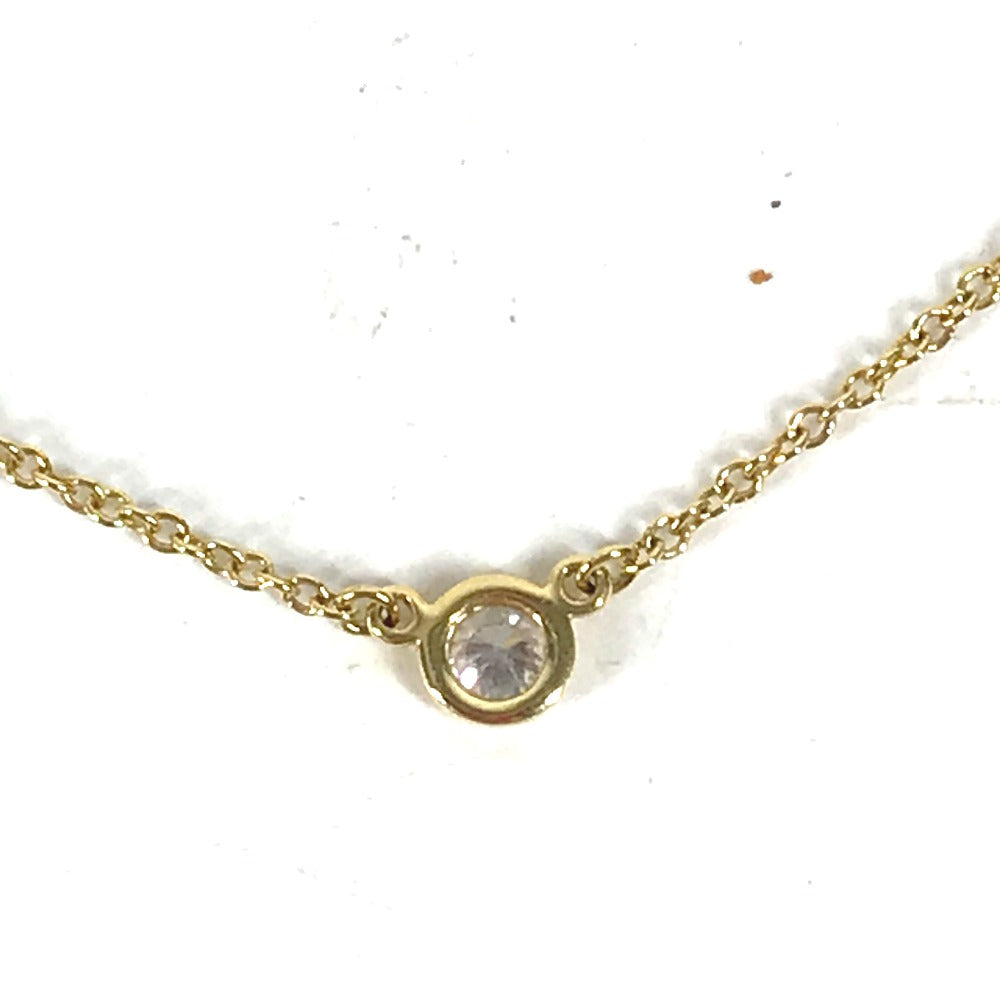 TIFFANY&Co. Necklace Au750 gold 1P By the Yard Single Diamond Women Used Authentic