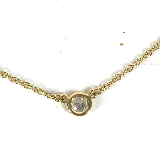 TIFFANY&Co. Necklace Au750 gold 1P By the Yard Single Diamond Women Used Authentic
