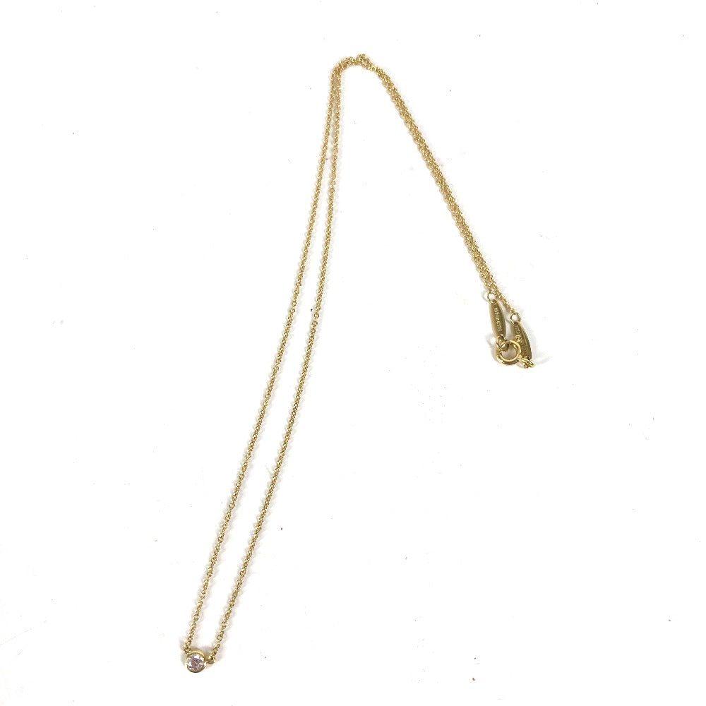 TIFFANY&Co. Necklace Au750 gold 1P By the Yard Single Diamond Women Used Authentic