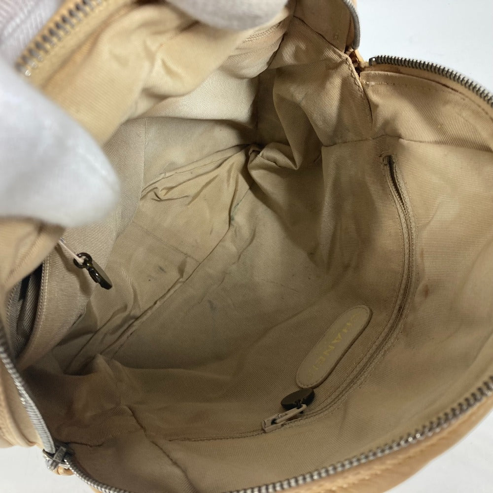 CHANEL Tote Bag leather beige logo CC COCO Mark Women Used Authentic