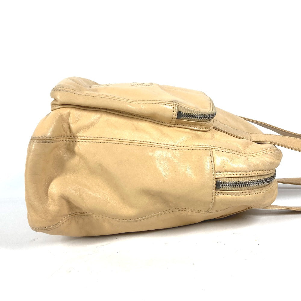 CHANEL Tote Bag leather beige logo CC COCO Mark Women Used Authentic