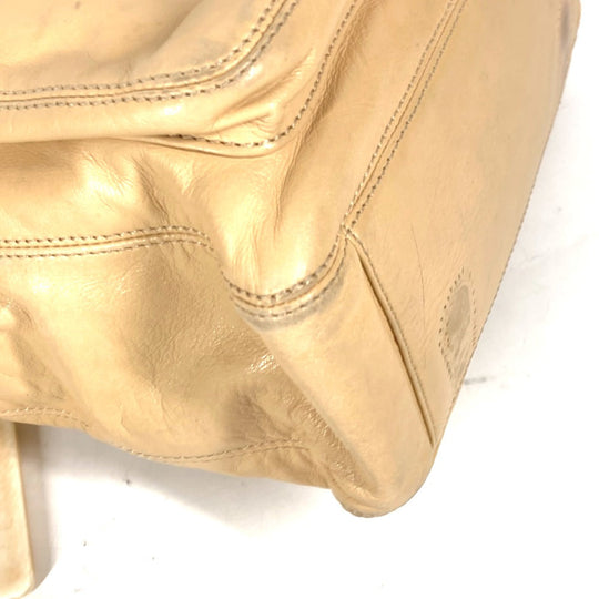 CHANEL Tote Bag leather beige logo CC COCO Mark Women Used Authentic