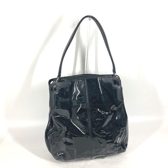 CARTIER Shoulder Bag Patent leather, leather black Marcello Women Used Authentic