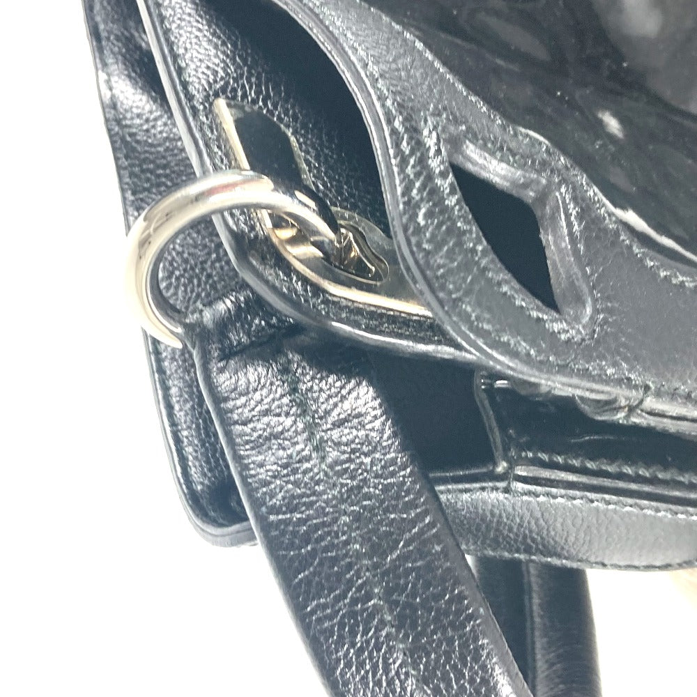 CARTIER Shoulder Bag Patent leather, leather black Marcello Women Used Authentic