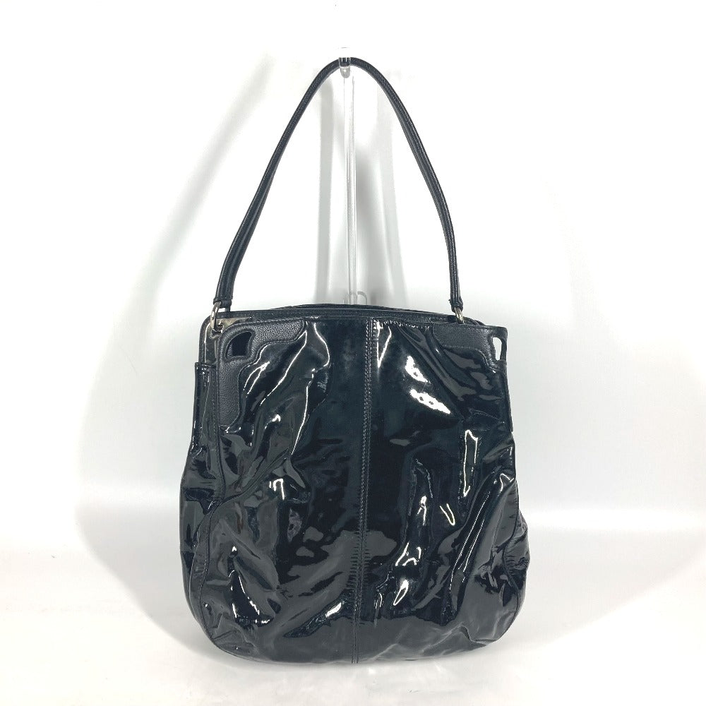 CARTIER Shoulder Bag Patent leather, leather black Marcello Women Used Authentic