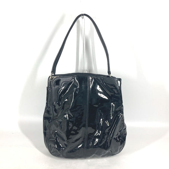 CARTIER Shoulder Bag Patent leather, leather black Marcello Women Used Authentic