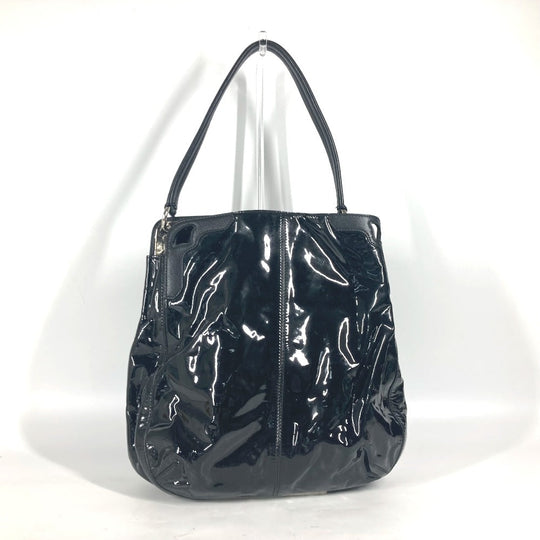 CARTIER Shoulder Bag Patent leather, leather black Marcello Women Used Authentic