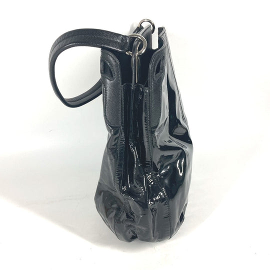 CARTIER Shoulder Bag Patent leather, leather black Marcello Women Used Authentic
